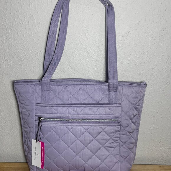 Vera Bradley Small Vera Tote in Performance Twill Lavender Sky NWT - Picture 2 of 10